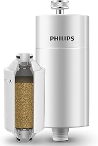 Philips Water Filtro de ducha en línea + 1 cartucho de repuesto, reduce el