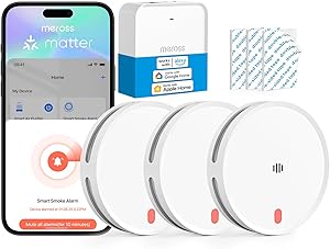 Meross Matter Detector De Humo Conectado, Alarma De Incendios WiFi Inteligente