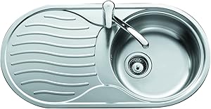 TEKA Fregadero de Cubeta y Escurridor en Acero Inoxidable 18/10, Válvula