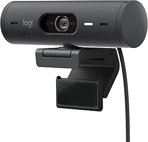 Logitech Brio 500 HD Webcam Ajuste Luz, Modo Visualización, Mics Duales con