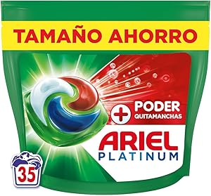 Ariel PODs Platinum, Detergente Líquido En Cápsulas + Poder Quitamanchas
