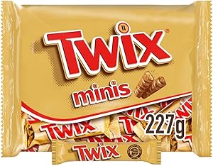 Twix Minis, Barritas de Chocolate con Leche, Galleta y Caramelo, Ideal como