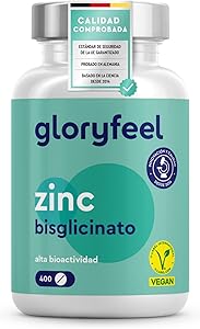 Zinc 25mg - 400 Tabletas - Bisglicinato de Zinc puro - Zinc elemental de alta