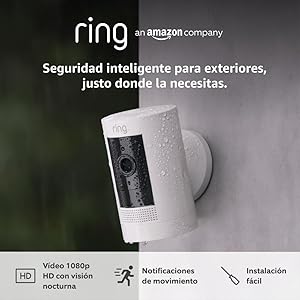 Ring Cámara exterior con batería | Cámara de vigilancia wifi para tu domicilio