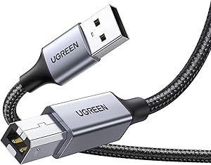 UGREEN Cable Impresora USB 2.0 Tipo A a Type B de Aluminio Nylon para HP Epson