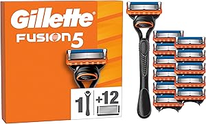 Gillette Fusion5 Maquinilla De Afeitar Hombre Con Recambios, 1 Mango y 12