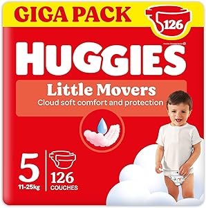 Huggies Little Movers Pañales para Bebé con Diseños Disney Talla 5, Comodidad