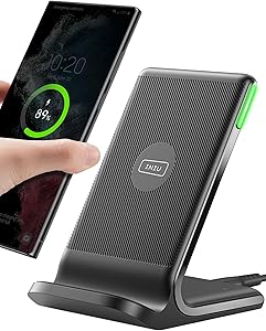 INIU Cargador Inalámbrico Rápido Stand, 15W Certificación Qi Wireless Charger