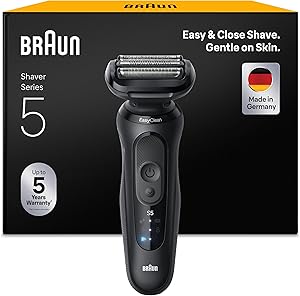 Braun Afeitadora Eléctrica Hombre Series 5, Máquina De Afeitar Barba En Seco Y
