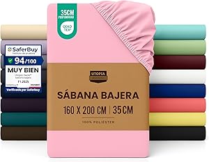 Ahorra 19% en Utopia Bedding Sabana Bajera 160x200 Rosa | 13.02€