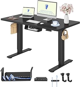 FLEXISPOT Escritorio Elevable Eléctrico 120X80cm con Tablero Entero con 2