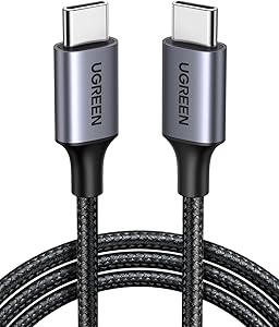 UGREEN Cable USB C 60W PD 3.0, Tipo C Carga Rápida Nylon Compatible con iPhone