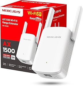 Mercusys ME1500X Wi-Fi 6 Amplificador WiFi, Repetidor de Doble Banda con 1201