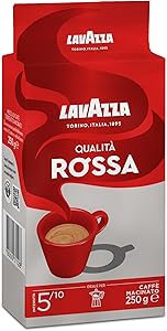 Lavazza, Qualità Rossa, Café Molido Natural, Ideal para Cafetera Italiana, de