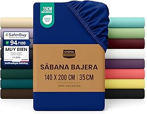 Utopia Bedding Sabana Bajera 140x200 - Azul Real- Certificado Oeko Tex -