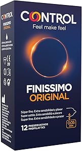 Control Preservativos Finissimo Original. Caja de 12 Condones Súper Finos,