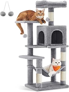 Feandrea Árbol para Gatos, Altura 112 cm, Torre de Gatos, con 4 Postes