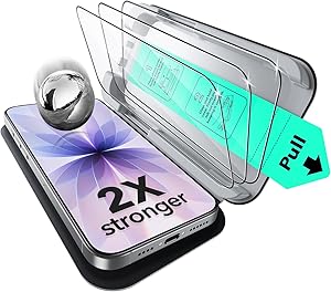 ESR Pack 3 Protectores Pantalla para iPhone 17/iPhone 16 Pro, Grado Militar, No