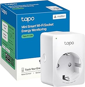 Tapo P110M – Mini enchufe inteligente Wi-Fi, programación encendido/apagado,