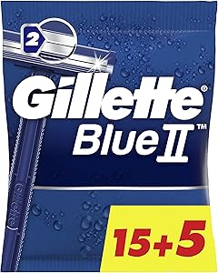 Gillette Blue II Maquinillas de Afeitar Desechables Hombre, Paquete de 20