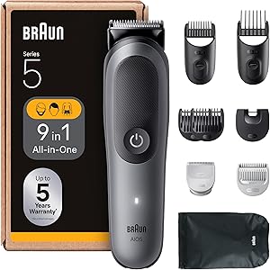 Braun Recortadora Todo En Uno Series 5, AIO5545, Kit De Styling 9en1 Para