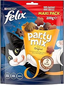 Purina Felix Party Mix Original, Snack para Gato Adulto, Premio para Gato con