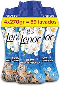 Lenor Perlas De Perfume para la Ropa, 89 Lavados, Brisa Marina Y Jazmín,