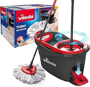 Vileda Turbo 3en1 Mopa de Suelo con escurridor Giratorio y Cubo con Pedal |