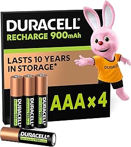 Duracell pilas recargables AAA, 900 mAh NiMH, precargadas, nuestras pilas