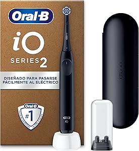 Oral-B iO 2 Cepillo de Dientes Eléctrico Negro Noche, 1 Cabezal, 1 Estuche De