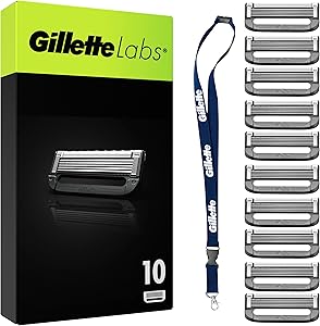 GilletteLabs Pack de 10 Recambios Para Maquinillas De Afeitar, Colgante De
