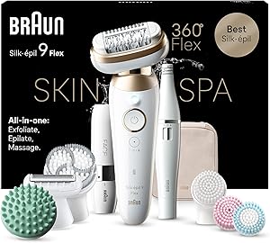 Braun Silk-épil 9 Flex SkinSpa, Depiladora Eléctrica Para Una Eliminación Del