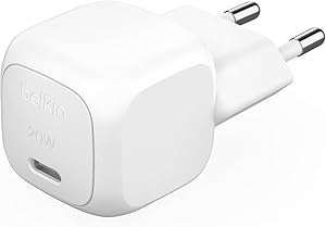 Belkin BoostCharge Cargador de Pared Compacto USB-C de 20W, Carga Rápida USB-C