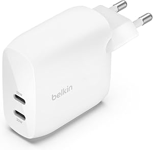 Belkin BoostCharge cargador de pared doble USB-C con PPS de 60 W, cargador USB