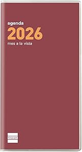 Finocam - Agenda encuadernada de bolsillo, ligera y portátil Mes Vista | Enero