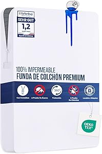 Utopia Bedding Funda de Colchón 160 x 200 x 30 cm Impermeable con Cremallera,