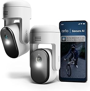 Arlo Essential 3 HD PTZ, cámara WiFi Exterior, visión Nocturna en Color, luz, Sirena, Audio bidireccional, 2 cámaras Blancas | ¡Chollo 135.99€!