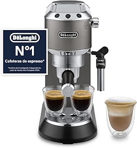 De’Longhi Dedica Style– Perfetto Cafetera Espresso Manual Compacta, Espumador