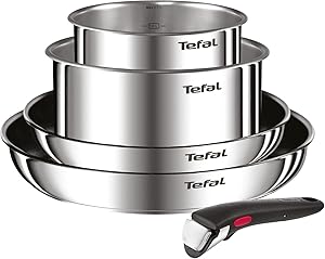 Tefal Ingenio Emotion - Juego de 2 Sartenes 24/28 cm + 2 Cazos 16/20 cm + Mango