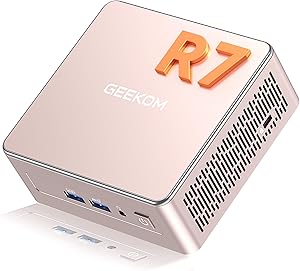 GEEKOM A5 Mini PC con AMD Ryzen 7 5825U, 16GB RAM+ 512GB SSD | 3 Años de