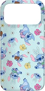 Carcasa para iPhone 17 Pro Max Disney Lilo & Stitch Cute Blue Easter Pastel