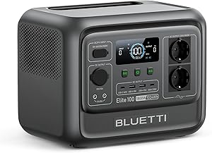 BLUETTI Elite 100 V2 Generador Solar, 1024Wh LFP Batería Respaldo, 2 Tomas CA