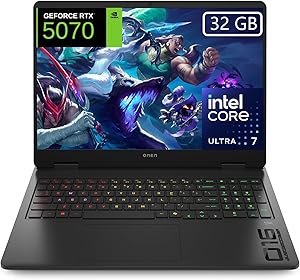 HP OMEN - Ordenador portátil Gaming 16" 2.5K WQXGA (Intel Ultra 7 255H, 32GB RAM, 1TB SSD, NVIDIA GeForce RTX 5070, 8GB 115 TDP, FreeDos) - Negro - Teclado QWERTY Español | ¡Ahorra 104.01€ a 1394.99€!