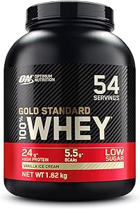 Optimum Nutrition Gold Standard 100% Whey, Proteína en Polvo, Sabor Helado de