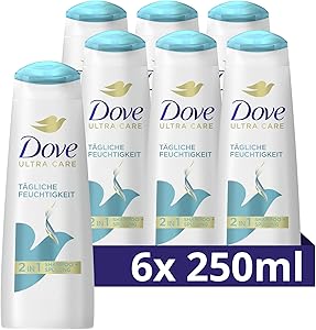 Champú y acondicionador Dove 2 en 1 hidratante, 6 unidades (6 x 250 ml).