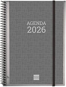 Finocam - Agenda Espiral 2026 Semana Vista Vertical | Enero - Diciembre |