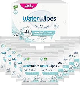 WaterWipes Sensitive+ On The Go Wipes, Toallitas Para Ilevar, 100 unidades, 3