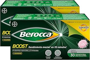 Berocca Boost Comprimidos Efervescentes, Complejo de Vitaminas y Minerales con