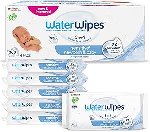 WaterWipes Sensitive+ Newborn & Baby Wipes, Toallitas Para Recién Nacidos y