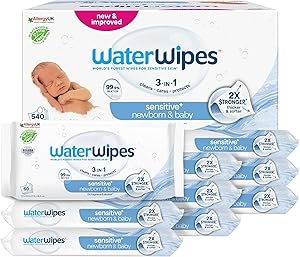 WaterWipes Sensitive+ Newborn & Baby Wipes, Toallitas Para Recién Nacidos y